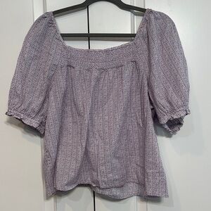 a.n.a Lavender Blouse with Puff Sleeves